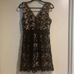 NWT Francescas - Black/Nude Floral Lace Dress